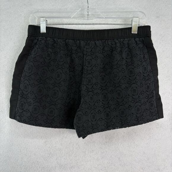 Loft Women’s Shorts Size‎ 4 Black Floral Lace Overlay Bohemian Vacation Travel - Picture 2 of 6